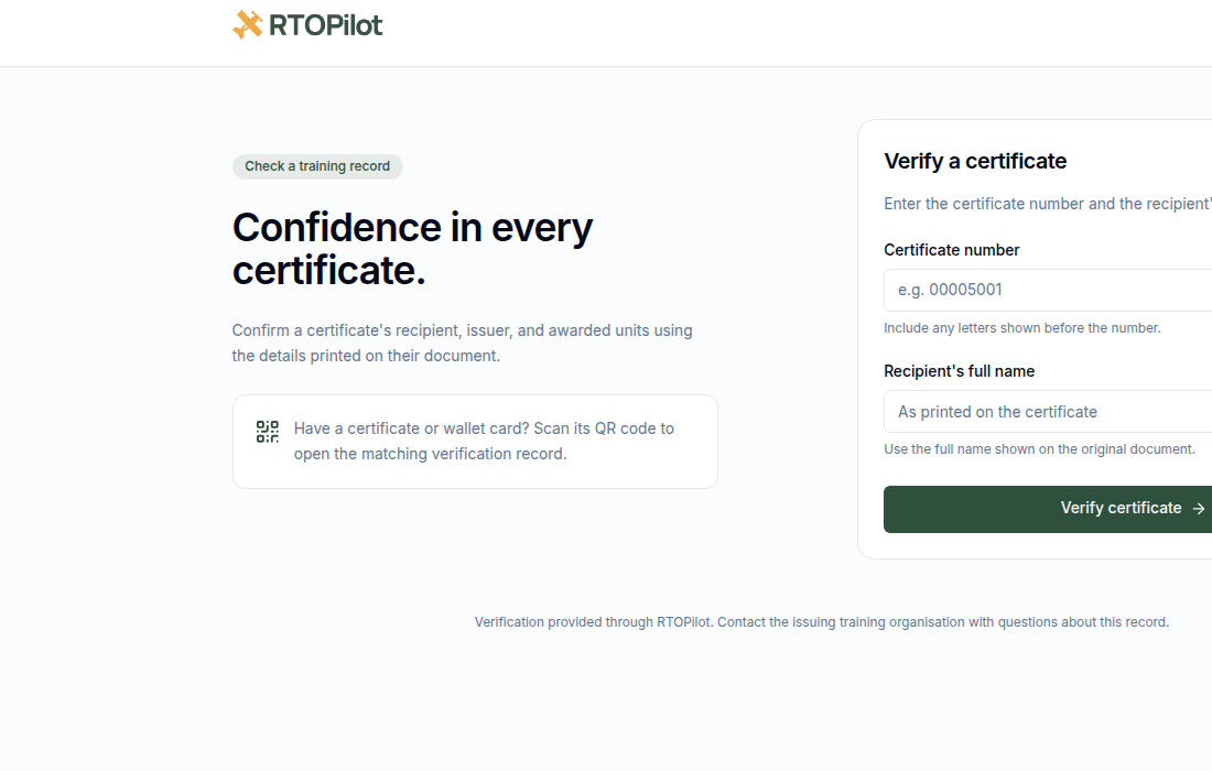 Public certificate verification