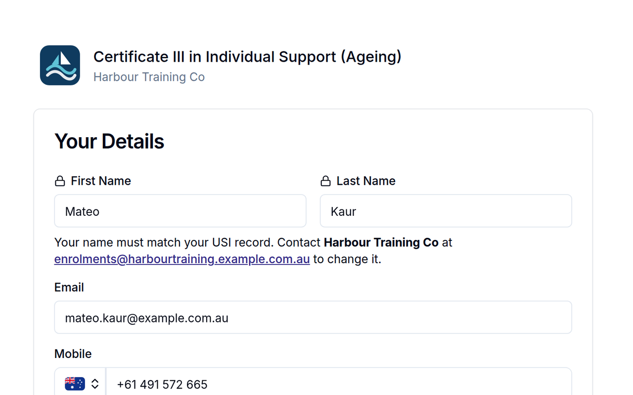Long course applications